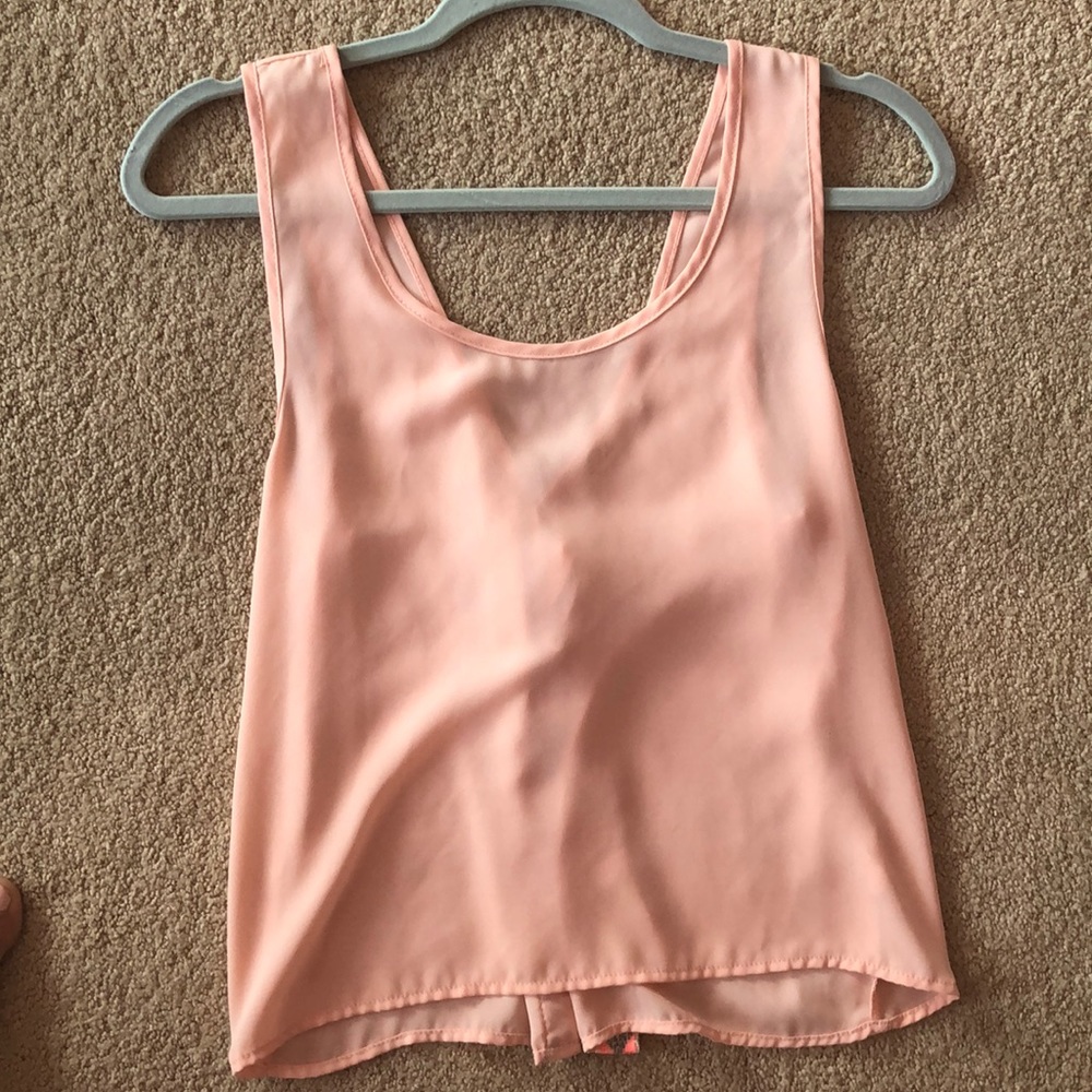 Light pink sheer tank top